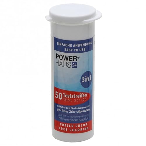 50 Teststäbchen 3 in 1 Teststreifen Teststrips für Chlor, pH Wert und Algenschutz, für Pool und Whirlpool