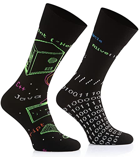 TODO Lustige Socken Damen und Herren, Coole Socken mit Motiv - Bunte, Mehrfarbige, Verrückte (43-46, Informatiker)