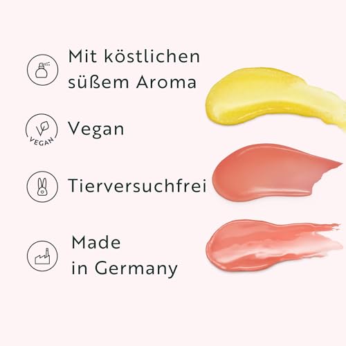 M. Asam MAGIC FINISH Intensive Lip Care Set Smile Edition (3 x 8,5 g), Lippenpflege Set mit Lip Scrub, Lip Balm & Lip Mask, Beauty-Geschenkset Mit Mini Spatel, Pflege für geschmeidige Lippen