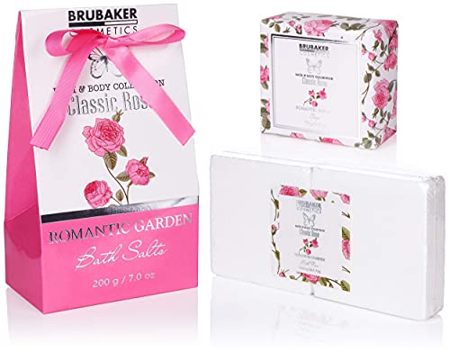 BRUBAKER Cosmetics Bade- und Dusch Set Rosen Duft - 17-teiliges Beauty Geschenkset in Vintage Geschenkbox