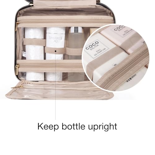BAGSMART Kulturtasche zum Aufhängen, Damen Kulturbeutel Reise Waschtasche Transparent für Makeup,Toilettenartikel (Rosa)