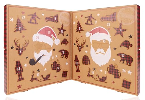 SANTA BOOK Body Care Adventskalender für Männer 2024 - Körperpflege Weihnachtskalender zum Aufklappen