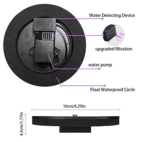 Solar Springbrunnen, Teichpumpe mit 1.4W Solar Panel Solarbrunnen, Schwimmender Fontäne Pumpe mit 6 Fontänenstile für Garten, Vogel-Bad,Teich,Fisch-Behälter