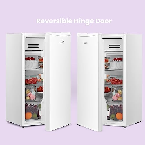 COMFEE' RCD93WH2(E) Under Counter Fridge, 93L Small Fridge with Cooler Box, Interior Light, Removable Glass Shelf, Reversible Door Hinge, Adjustable Legs, Standard Refrigerator White