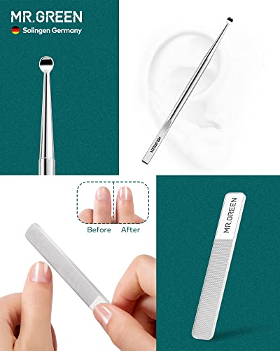 MR.GREEN Maniküre Set 8 in 1, Prämie Maniküre Pediküre Set, Höhere Qualität Solingen Edelstahl Nagelset, Tragbares Reise-Pflegeset, Professionelles Nagelschere set mit Exquisiter Ledertasche