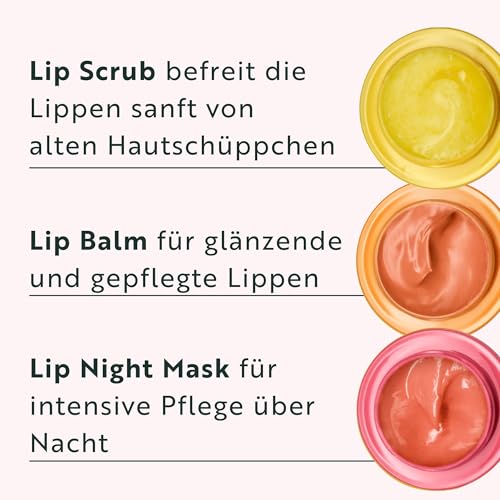 M. Asam MAGIC FINISH Intensive Lip Care Set Smile Edition (3 x 8,5 g), Lippenpflege Set mit Lip Scrub, Lip Balm & Lip Mask, Beauty-Geschenkset Mit Mini Spatel, Pflege für geschmeidige Lippen