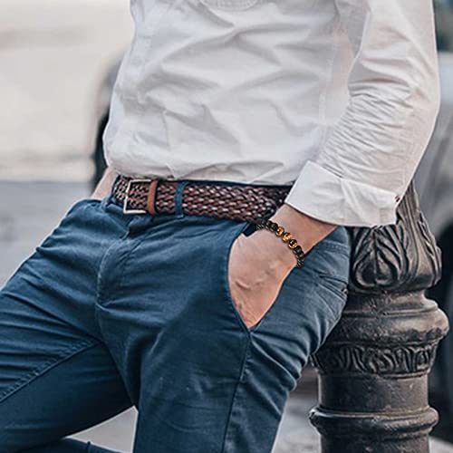 TEVOP 21st Birthday Gifts for Men, Tiger Eye Stone Bracelet 21st Birthday Gifts for Him Son Brother Grandson Friend, Perfect 21 Year Old Gift