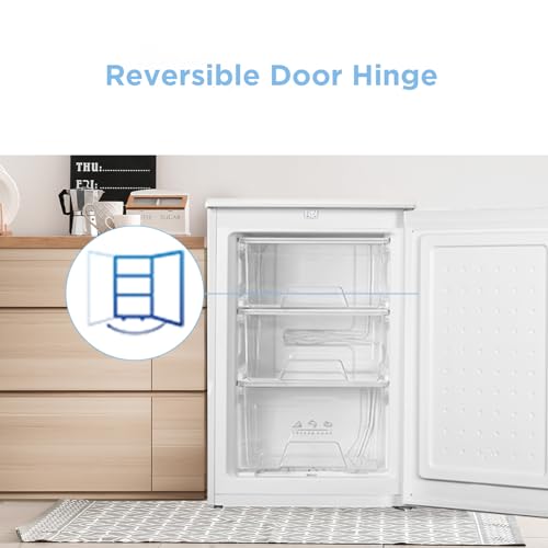 COMFEE' RCU83WH2(E) 88L Freestanding Under Counter Freezer, 55cm Wide, Reversible Door, 3 Drawers, 4 Star Freezer Rating, Adjustable Thermostat, White