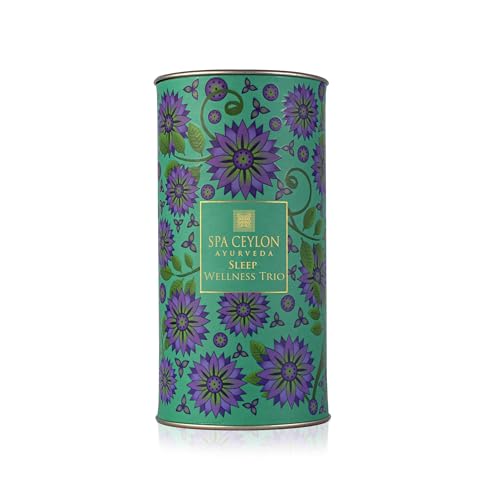 SPA CEYLON Sleep Wellness Trio Set | Restful Spa Essentials | Natural Ingredients | Ayurvedic | Lavender | Essential Oil | Shower gel, Body Mist, Balm | Gift set