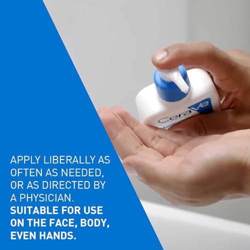CeraVe Körperlotion mit Pumpspender, Für trockene bis sehr trockene Haut, Feuchtigkeitscreme Hyaluron und 3 essenziellen Ceramiden, Geeignet bei Neurodermitis, 236 ml