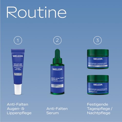 WELEDA Bio Festigende Nachtpflege Blauer Enzian & Edelweiß - Naturkosmetik Anti Aging Gesichtscreme/Feuchtigkeitscreme mindert Falten/Pigmentflecken & aktiviert die Zellerneuerung (vegan, 40ml)