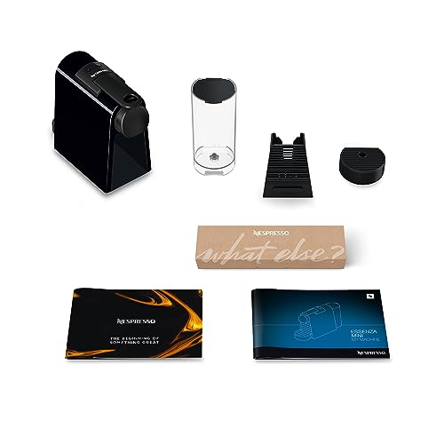 Nespresso De'Longhi Essenza Mini EN 85.B Kaffeekapselmaschine Welcome Set mit Kapseln in unterschiedlichen Geschmacksrichtungen 19 bar Pumpendruck,Platzsparend,1370W,0.6ml,32.5 x 11 x 20.5 cm,Schwarz