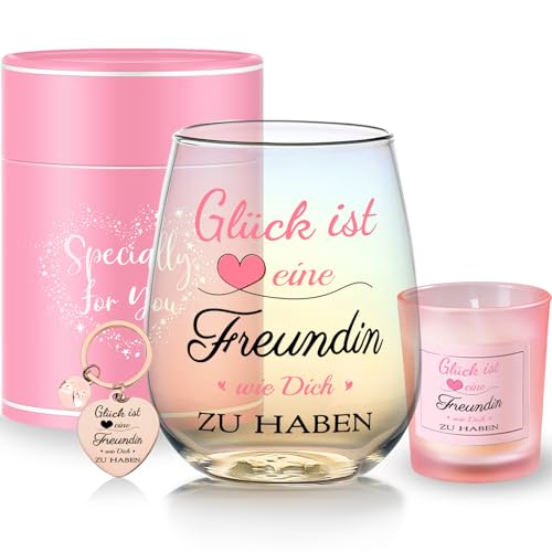 Geschenke für Freundin Beste Freundin Geschenke Weingläser Jahrestag Geschenk Freundin Geburtstag Dankeschön Geschenke für Frauen Freundschaftsgeschenke Weihnachten Geburtstagsgeschenk für Freundin