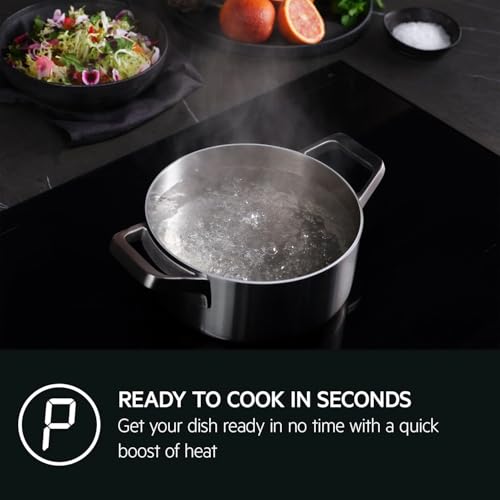 AEG 3000 Series Induction Hob, IKX64301CB, 4 Cooking Zones, 60cm, Hob2Hood Function, Built-In Hob Timer, Key-lock, Booster, Automatic Heating-Up, LED Indicators, Black