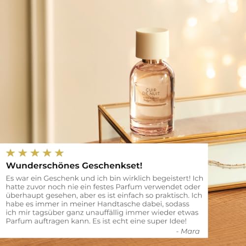 Yves Rocher Cuir de Nuit – PLEINES NATURES – Geschenkset Parfum – Mitreißendes Hell-Dunkel und berauschende Euphorie – Parfum 30 ml & Festes Duft