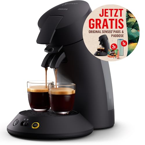 Philips Senseo Original Plus Kaffeepadmaschine – Kaffeestärkewahl, Coffee Boost Technologie, Umweltfreundlich, Zwei-Tassen-Funktion, 0,7L Wassertank, Schnelles Aufheizen, samtige Crema (CSA210/60)
