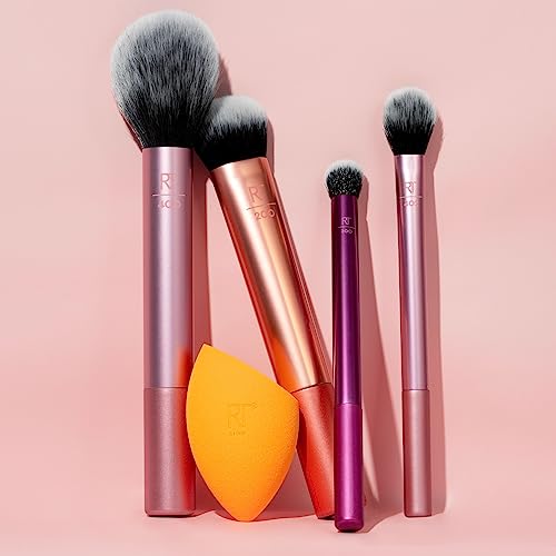 Real Techniques Everyday Essentials + Make-up-Schwamm-Set, Make-up-Pinsel und Make-up-Mixer-Schwamm, für Foundation, Rouge, Bronzer, Lidschatten und Puder, 5-teiliges Set - Image 16