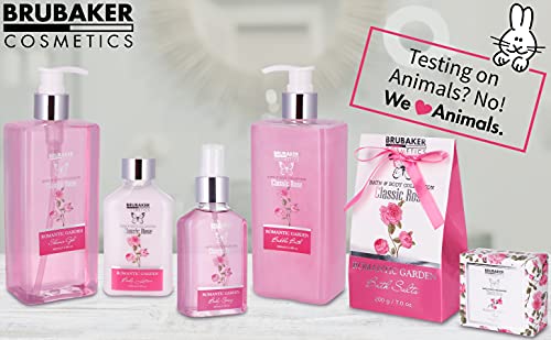 BRUBAKER Cosmetics Bade- und Dusch Set Rosen Duft - 17-teiliges Beauty Geschenkset in Vintage Geschenkbox