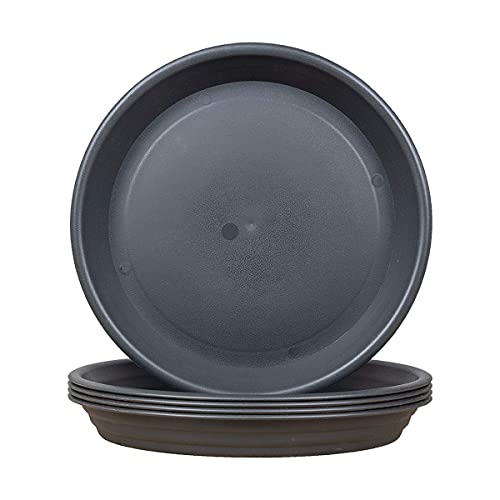 LIKOSO Blumentopf Untersetzer 25cm, Blumenuntersetzer, Taupe Kunststoff Tropfschalen Untersetzer für Pflanzkübel für Indoor Outdoor Pflanzen 5er-Set