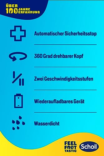 Scholl Velvet Smooth elektrischer Hornhautentferner Pro – Zur Hornhaut Entfernung auf nassen und trockenen Füßen – Wiederaufladbar – 1 Gerät + Ladestation , (1er Pack)