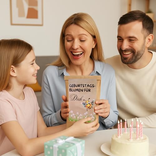 Geschenk zum Geburtstag, Geburtstagsblumen Pflanzset, Wundertüte Geschenktüte, Geburtstagsgeschenk für Frauen, Blumensamen zum Selbstpflanzen