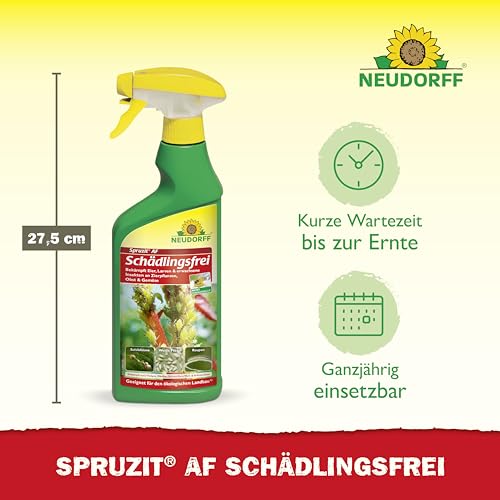 Neudorff Spruzit AF Schädlingsfrei – Bekämpft Schädlinge wie Buchsbaumzünsler, Blattläuse, Thripse an Zierpflanzen, Gemüse, Obst und Kräutern, 500 ml