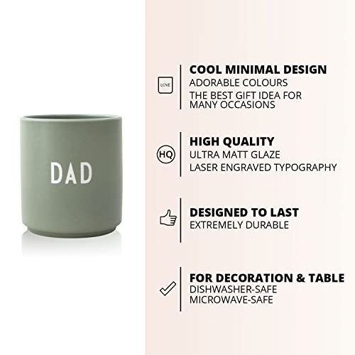 Design Letters Lieblingsbecher Grün DAD Tasse | Papa Tasse | Papa Geschenk Geburtstag, Geschenke für Pappa | Kaffeebecher Porzellan | Dekorativ Kaffeetassen | Werdender Dad Geschenk | Tasse mit Spruch