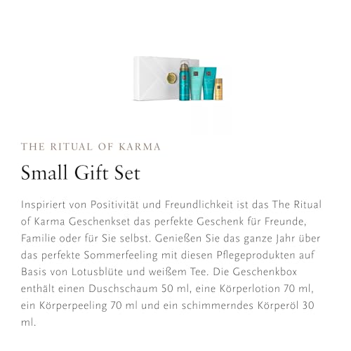 RITUALS Soothing Treat Geschenkset aus der The Ritual of Karma Serie, Set aus: Duschschaum, Körpercreme, Körperpeeling, Körperöl, 1112243