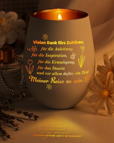 Dankeschön Geschenke für Erzieherin Lehrerin Abschiedsgeschenk, Teelichthalter Geschenke für Frauen Chef Mitarbeiter, Windlicht mit Gravur Geschenk, Teelichtgläser Danke Geschenkideen für Tagesmutter