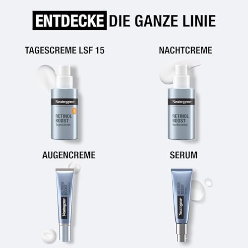 Neutrogena Retinol Boost Nachtcreme, leichte Anti Aging Gesichtscreme mit Retinol, feuchtigkeitsspendende Gesichtspflege bekämpft sichtbare Zeichen der Hautalterung, mildert Pigmentflecken (50 ml)