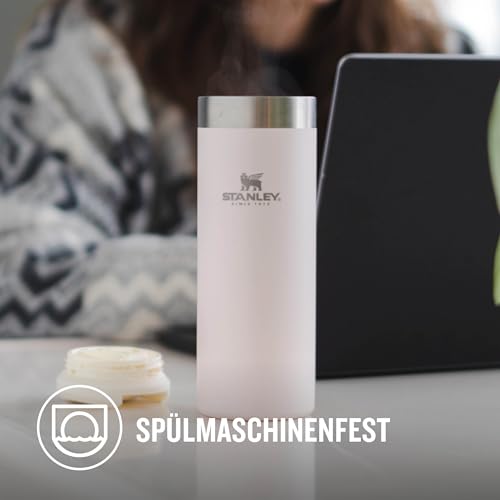 Stanley Aerolight Transit Thermobecher 0.47L - Hält 6 Stunden Heiß - Spülmaschinenfest - Kaffeebecher To Go Auslaufsicher - Kompatibel Mit Gängigen Pkw-Getränkehalterungen - Thermosflasche - Rose