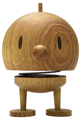 Hoptimist Bumble, Holzdeko, Wackelfigur & Glücksbringer aus Holz, Deko Skandinavisch, Deko Wohnzimmer, Büro & Schreibtisch, Tolle Kleine Geschenke, 7,5 x 8,5 x 10,7 cm, Medium, Oak