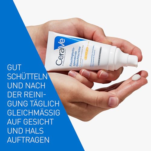 CeraVe Gesichtscreme mit LSF 30, Feuchtigkeitsspendende Creme mit Lichtschutzfaktor 30, Ohne Duftstoffe und Parabene, Bei normaler bis trockener Haut, 52 ml