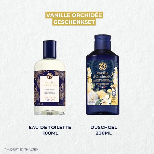 Yves Rocher Vanille d'Orchidée - LIMITED EDITION - Geschenkset für Frauen - Weihnachten -Duschgel 400ml & Eau de Toilette 100ml