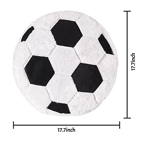 Plüsch Football, 45 * 45cm Flauschige Fußball Sitzkissen, weiche Sport Ball interaktive Fußball kreative Zimmer Dekorationen Geburtstag Party Geschenk für Kinder und Fußballliebhaber