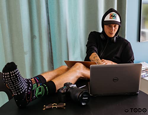 TODO Lustige Socken Damen und Herren, Coole Socken mit Motiv - Bunte, Mehrfarbige, Verrückte (43-46, Informatiker)