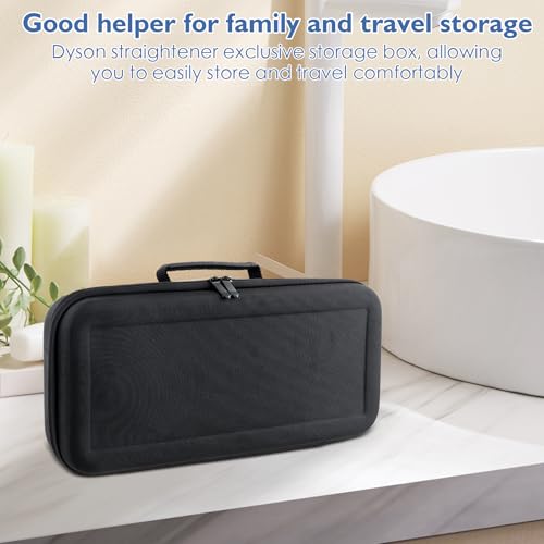 Dokeno Aufbewahrungstasche Kompatibel mit Dyson Airstrait HT01, wasserdichte Tragetasche für Haarglätter, Hartschalen-Reisetasche, Schutztasche für Haartrockner und Glätteisen, Reise-Zubehör