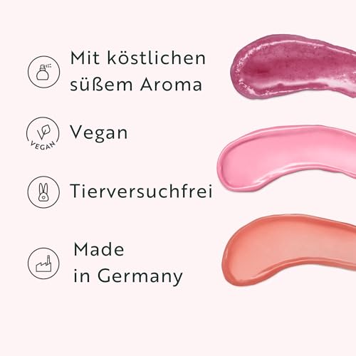 M. Asam MAGIC FINISH Intensive Lip Care Set Kiss Edition(3 x 8,5 g), Lippenpflege Set mit Lip Scrub, Lip Balm & Lip Mask, Beauty-Geschenkset Mit Mini Spatel, Pflege für geschmeidige Lippen