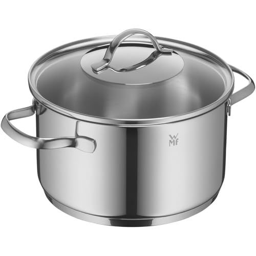 WMF Provence Plus Topfset Induktion 5-teilig, Kochtopf Set unbeschichtet mit Glasdeckel, für alle Herdarten geeignet, Induktions Töpfe Set, ohne Skalierung, Cromargan Edelstahl poliert