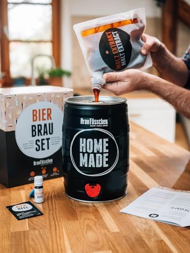 Braufässchen |Bierbrauset zum selber brauen | Pils im 5 liter Fass | In 7 Tagen fertig | Geschenk für Männer, Freund oder Vater | Biergeschenk