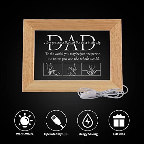 PRSTENLY Dad Birthday Gifts from Daughter Son, Dad Father's Day Christmas Gifts for Men Night Light Frame with Grateful Sayings Gifts for Daddy Dad Gifts for Birthday Fathers Day Presents
