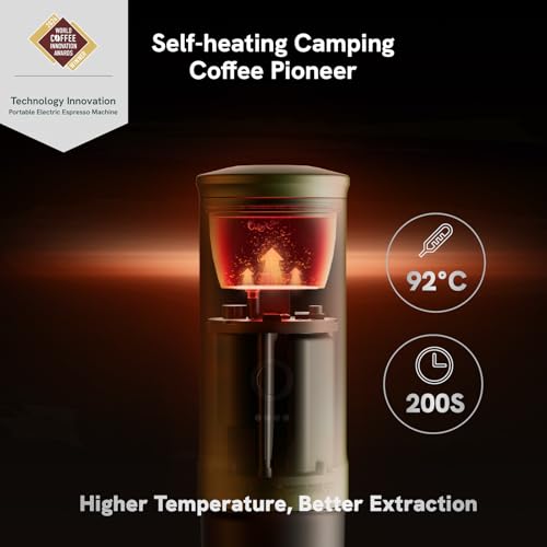 OutIn Nano Tragbare Espressomaschine mit Akku, für unterwegs oder Camping, Kaffeemaschine to go, mit elektrischer Selbsterhitzung über USB - C, 2 in 1 für gemahlenen kaffee und NS - kapseln