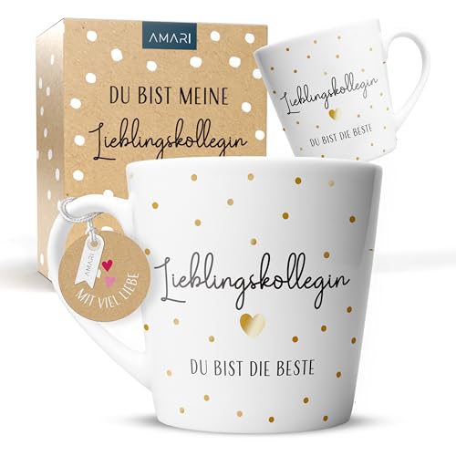 Amari® Kollegin Tasse - Geschenk für Arbeitskollegin - Dankeschön Tasse - Beste Kollegin Tasse - Kollegin Kaffeebecher - Teetasse für die Kollegin