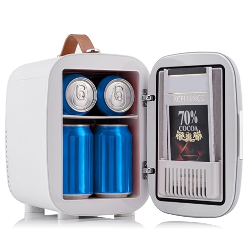 Subcold Pro4 Luxury Mini Fridge Cooler | 4 Litre / 6 Cans | Portable Small Fridge for the Office, Bedroom, Car, Travel, Skincare & Cosmetics (Grey New)