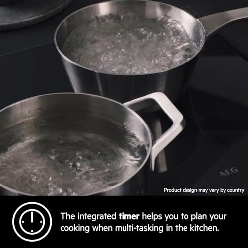 AEG 3000 Series Induction Hob, IKX64301CB, 4 Cooking Zones, 60cm, Hob2Hood Function, Built-In Hob Timer, Key-lock, Booster, Automatic Heating-Up, LED Indicators, Black