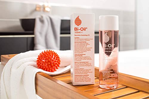 Bi-Oil Hautpflege-Öl | Spezielles Hautpflegeprodukt | Hilft bei Dehnungsstreifen und Narben | Hilft bei trockener Haut und bei ungleichmäßiger Hauttönung | 125 ml
