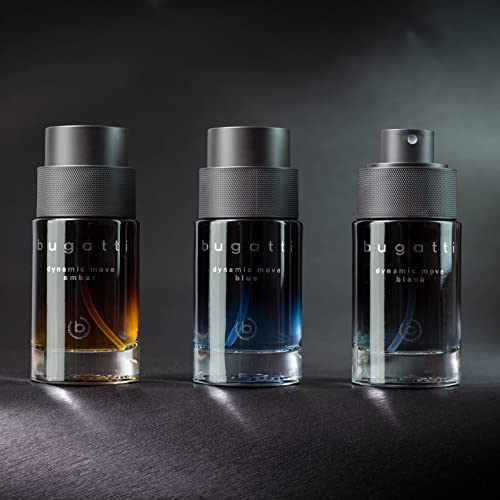 Bugatti Parfüm 100ml I Zitrisch-aromatisches Eau de Toilette I Herren-Duft mit belebender Kombination aus Lavendel, Zitrone & Moschus I Dynamic I Move I Blue I maritim, frisch & sinnlich-warm