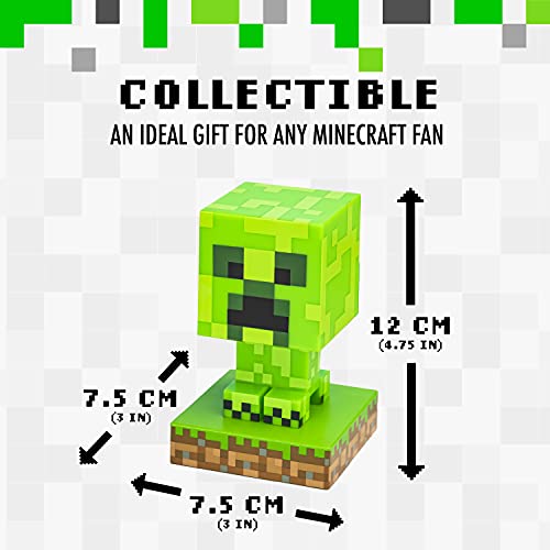 Minecraft Creeper Light, 3D Lamp - Officially Licensed Night Light - 12 cm Tall, Battery Powered, Gaming Room and Bedroom Decor for Minecraft Gamers | Paladone, Green