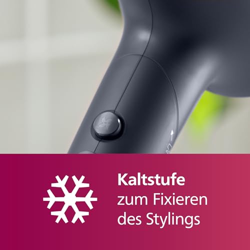 Philips Haartrockner 5000 Series, ThermoShield Technologie, Ionisierungsfunktion, 2.300 W, Metallic-Blau, mit 9-mm- und 11-mm-Stylingdüse, Volumendiffusor, BHD510/20