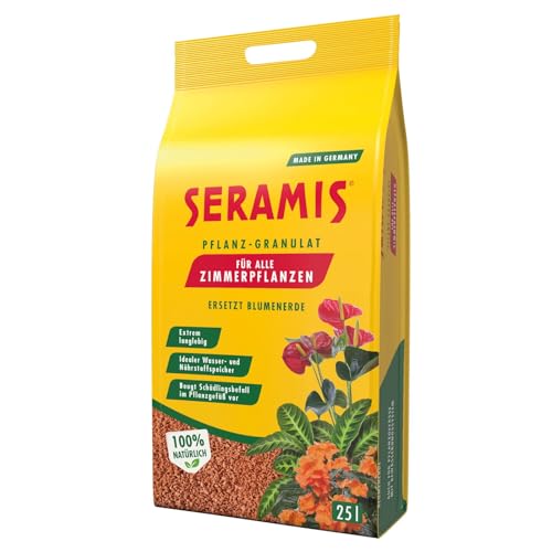 Seramis Pflanz-Granulat für alle Zimmerpflanzen, 25 l – Pflanzen Tongranulat, Blumenerde Ersatz zur Wasser- und Nährstoffspeicherung, Rot